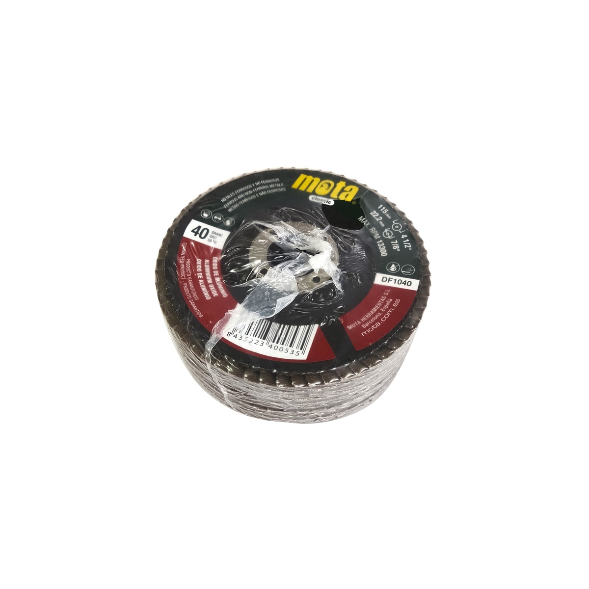Pack of 10 sanding discs 115mm grain of 40