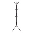 Metal coat rack with 12 hooks Black