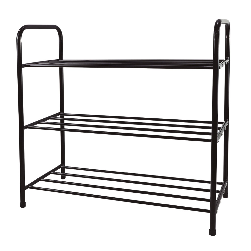 Metal shoes rack 3 levels Black