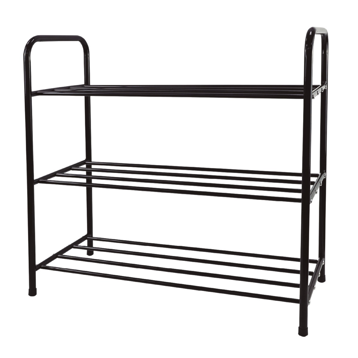 Metal shoes rack 3 levels Black