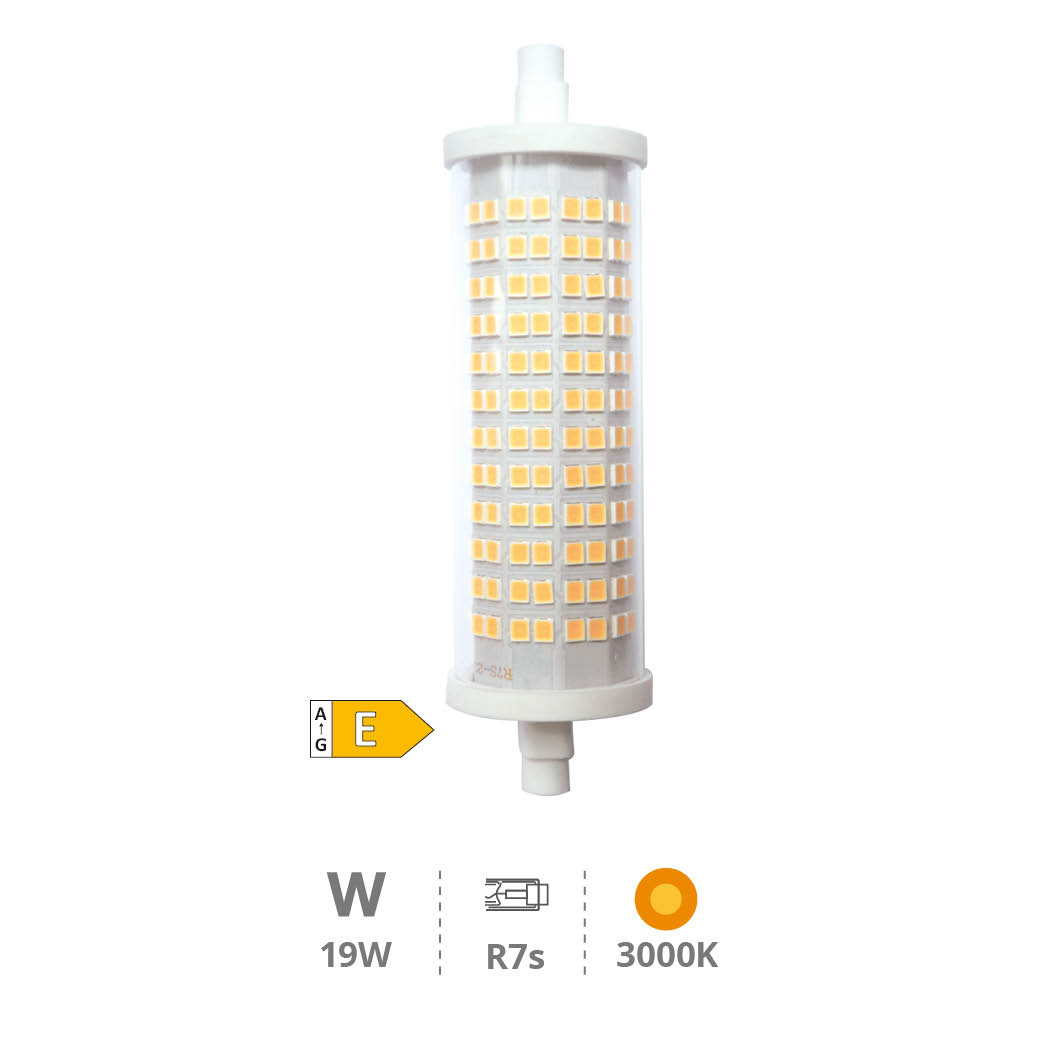 Lâmpada linear LED 118 mm R7s 19W 3000K 