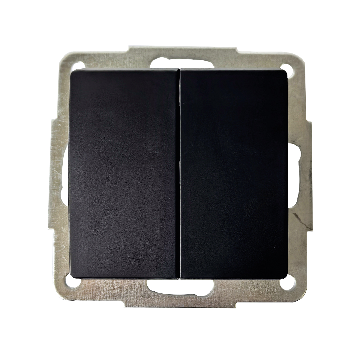 Conmutador duplo encastrável Gamma Preto