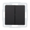 Doble conmutador empotrable Gamma Negro 