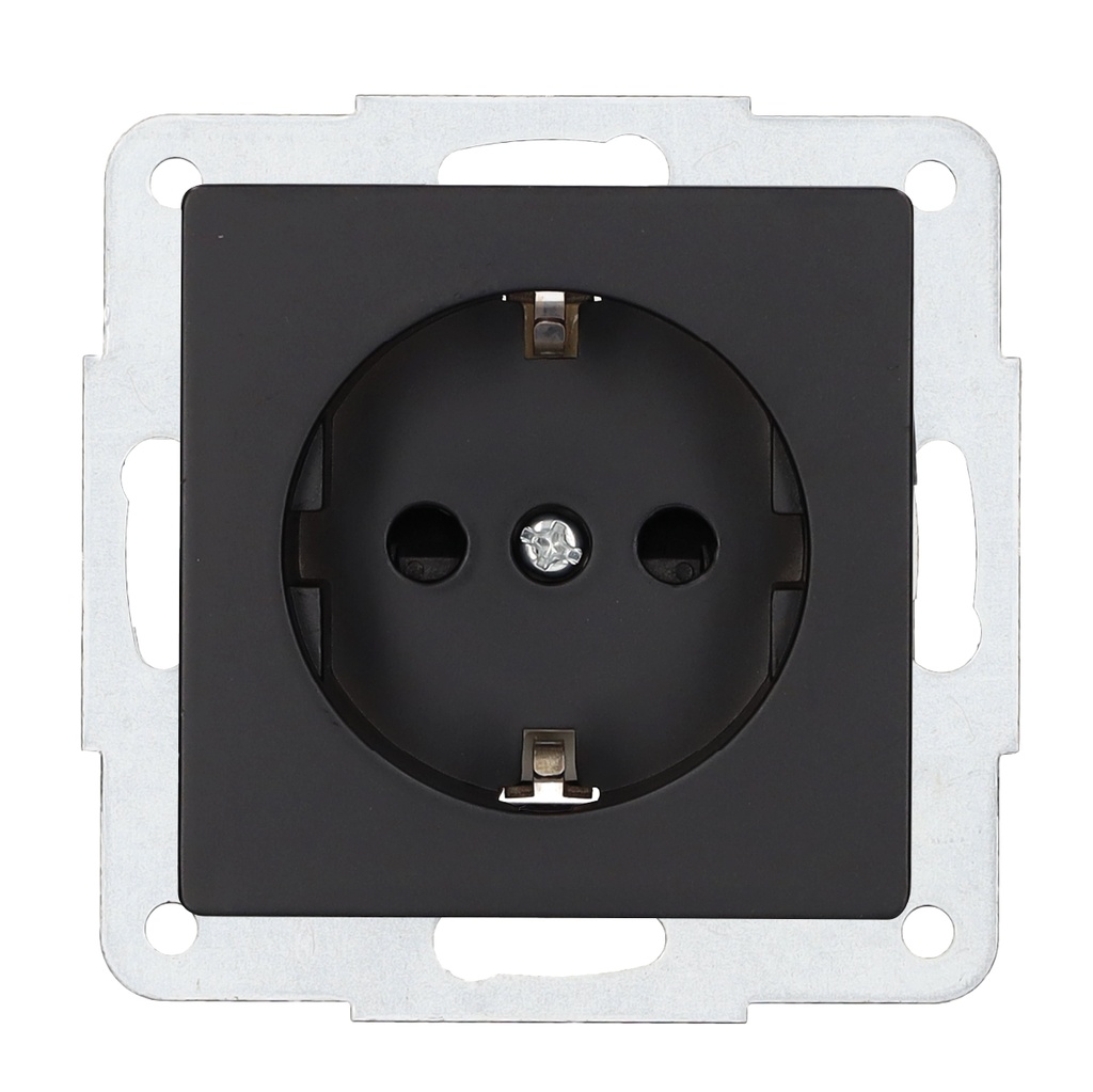 Base enchufe sucko empotrable Gamma Negro