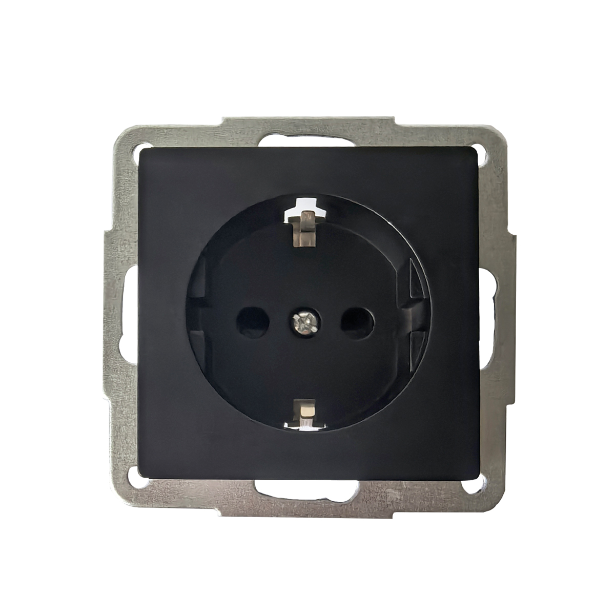 Base tomada schuko encastrável Gamma Preto