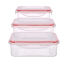 Set of 3 airtight plastic tupper 0.24L - 0.50L - 1L