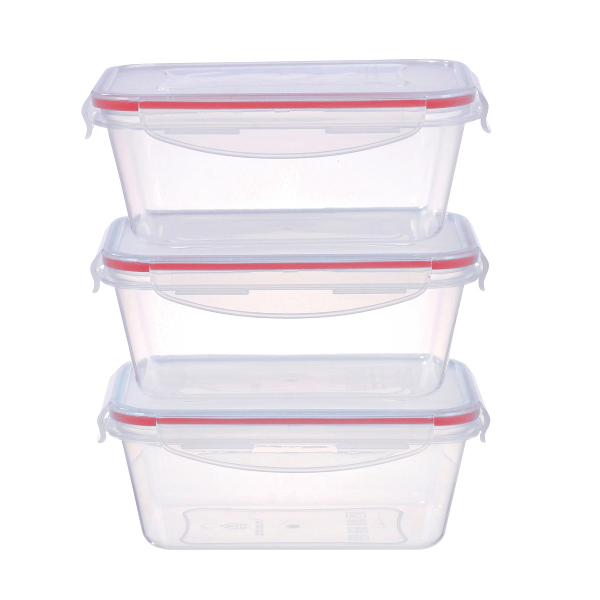 Set of 3 airtight plastic tupper 1L