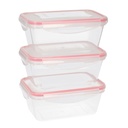 Pack de 3 táperes herméticos de plástico 1L