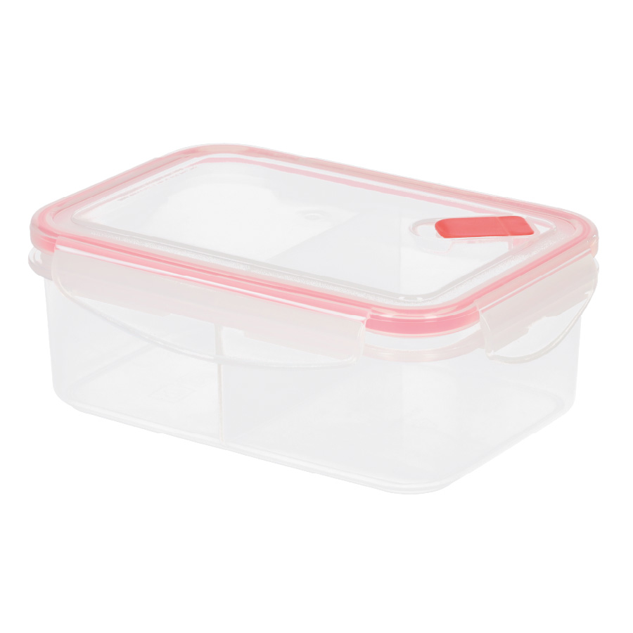 Split airtight plastic tupper with valve 0.8L