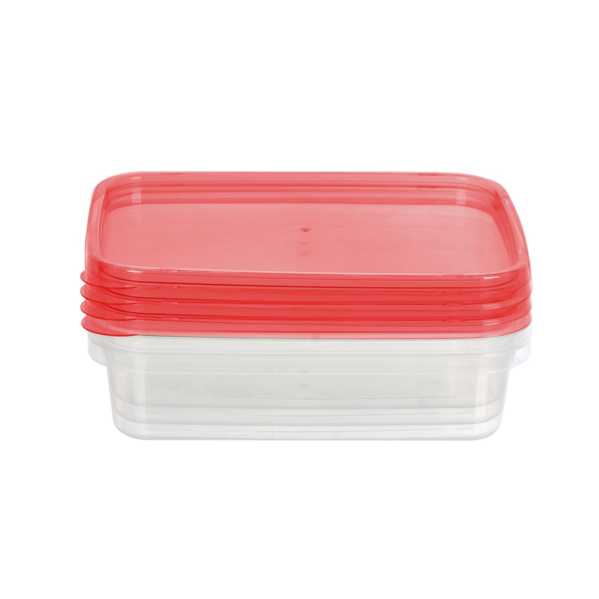 Kit de 4 recipientes retangulares de plástico 1L