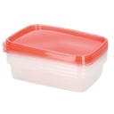 Set of 4 rectangular plastic tupper 1L