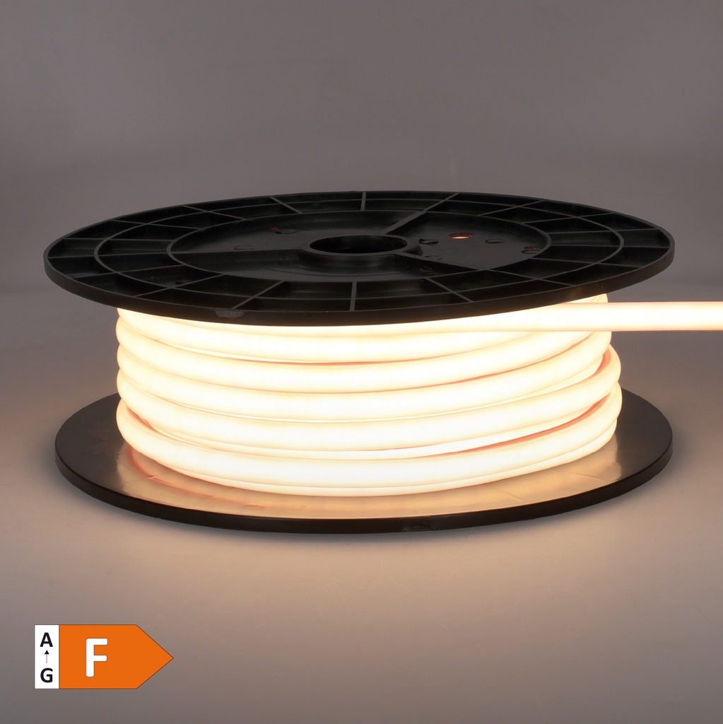 Rouleau 25M bande LED COB 10W/M 3000K IP65 230V réglable