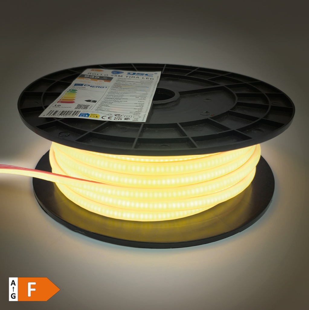 LED COB strip 25M roll 10W/M 4000K IP65 230V dimmable