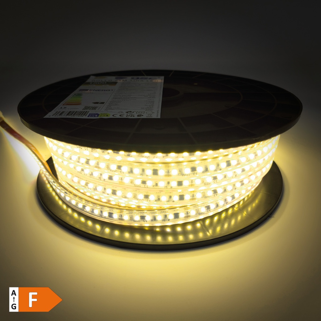 Rollo 25M tira LED 15W/M 4000K IP65 230V regulable 