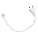 Cabo 30cm com conector plano e ficha EU para fitas LED 12mm