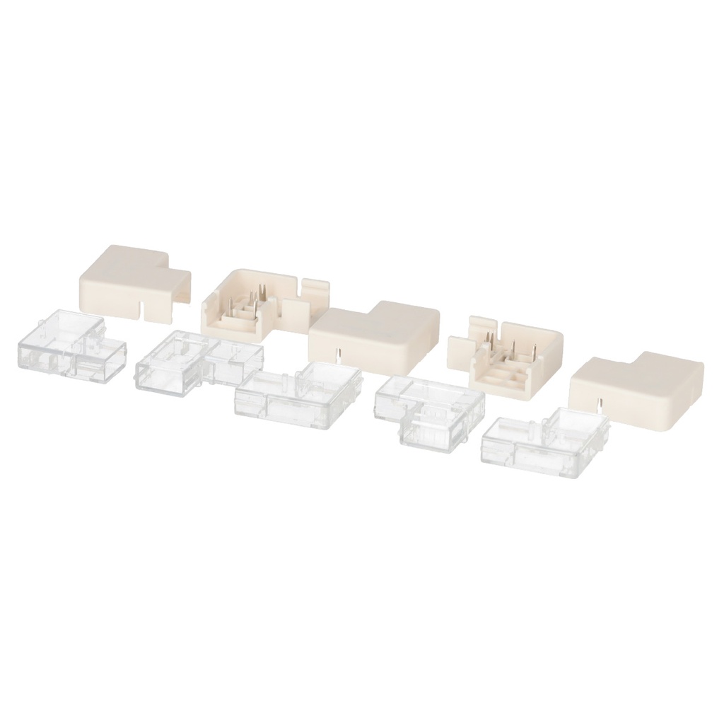 Pack 5 conectores planos forma L para unir tiras LED 10mm 