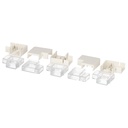 Pack 5 conectores planos forma L para vincular fitas LED 12mm