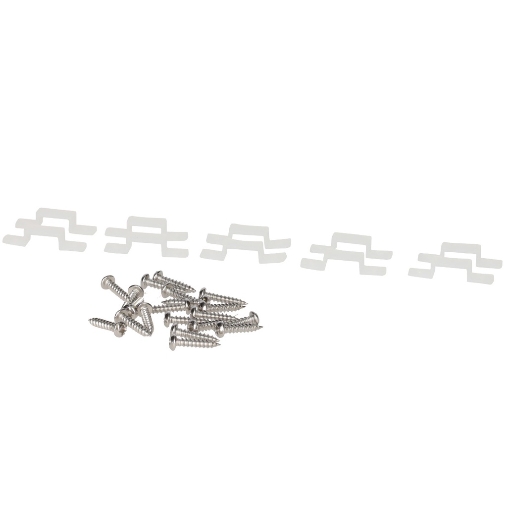 Kit 10 clips e parafusos de fixação de parede para fitas LED 12mm