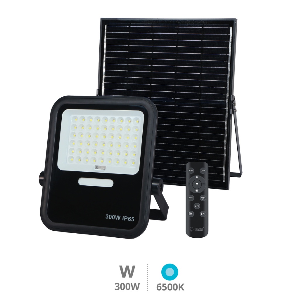 Projetor solar LED Miloha 300W 6500K IP65 Preto