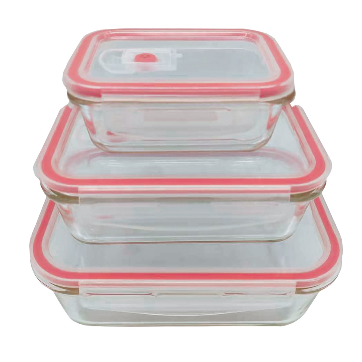 Pack de 3 boîtes hermétiques en verre 0.33 - 0.84 - 1.85L