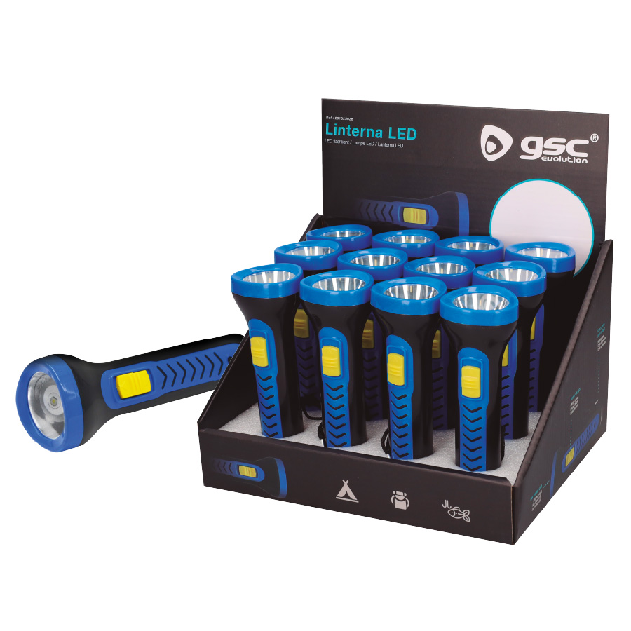 Lanterna LED 2xAA 35lm - 12un caixa exp