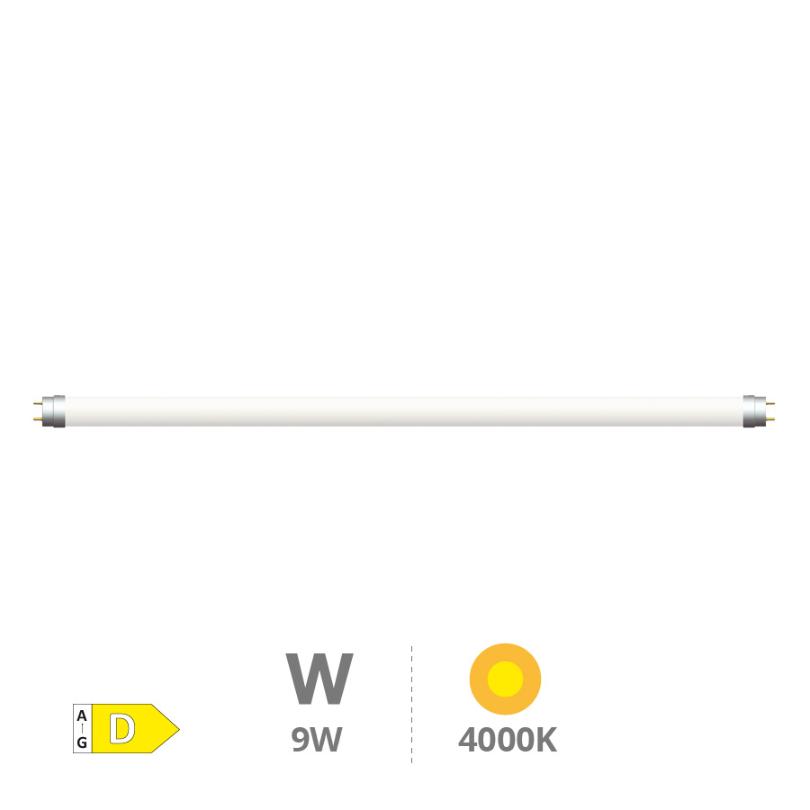 Tubo LED T8 cristal 60cm 9W 4000K - 25u caja exp 