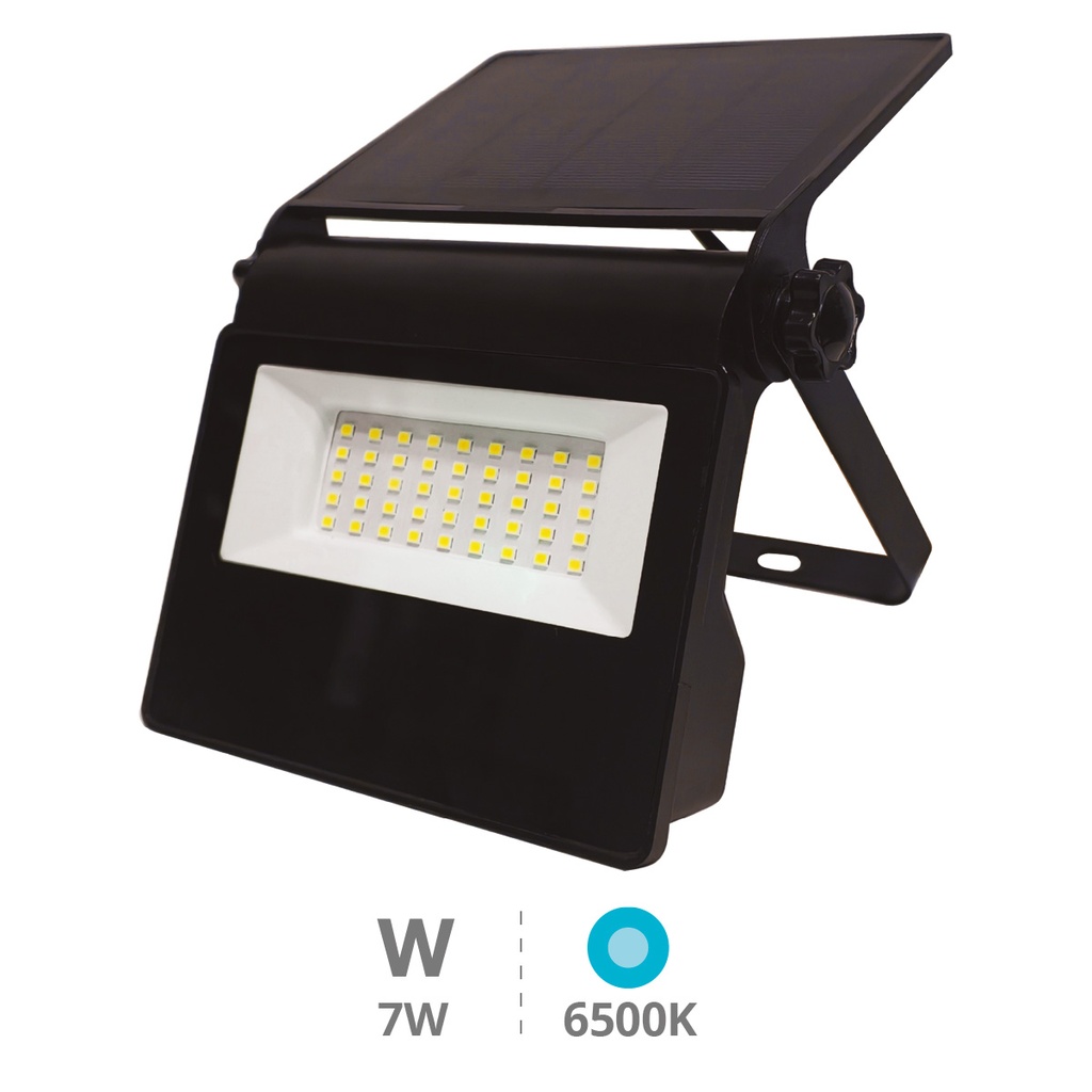 Mini projecteur solaire LED Kumira avec détecteur 7W 6500K IP65 Noir