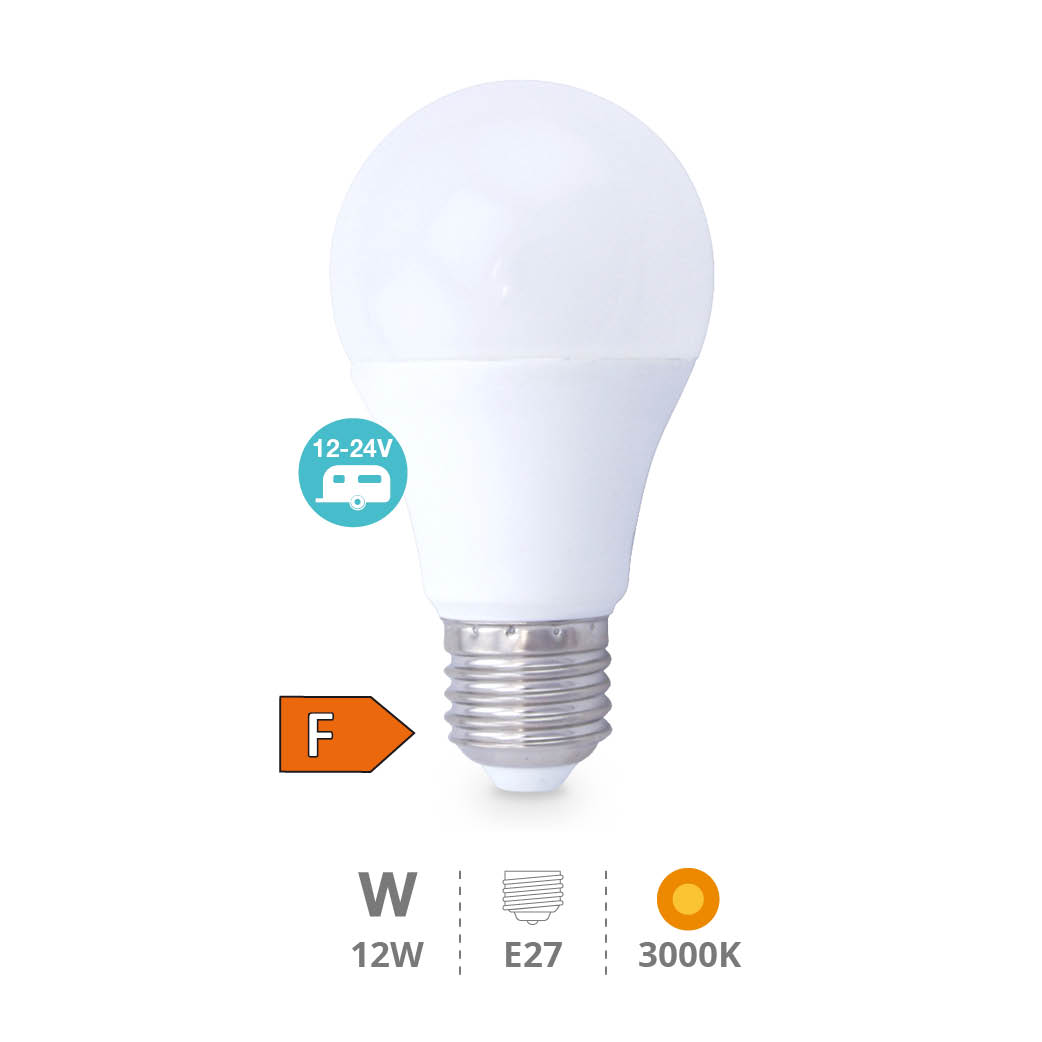 Bombilla LED estándar 12W E27 3000K 12 - 24V