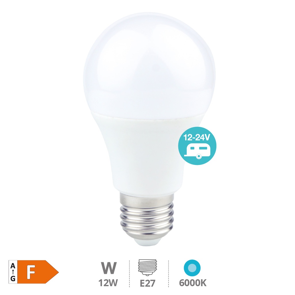 Standard LED bulb 12W E27 6000K 12 - 24V