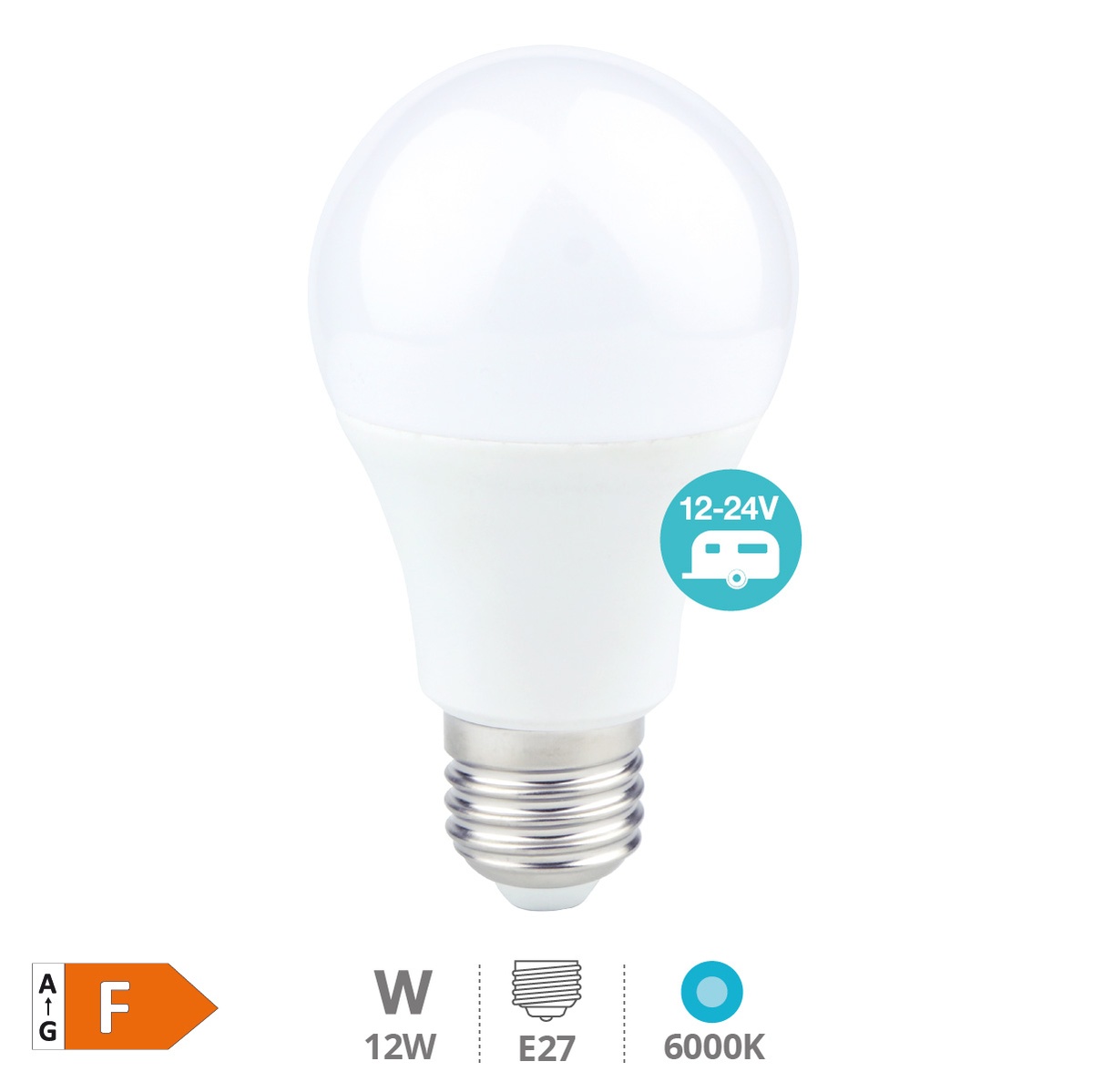 Bombilla LED estándar 12W E27 6000K 12 - 24V