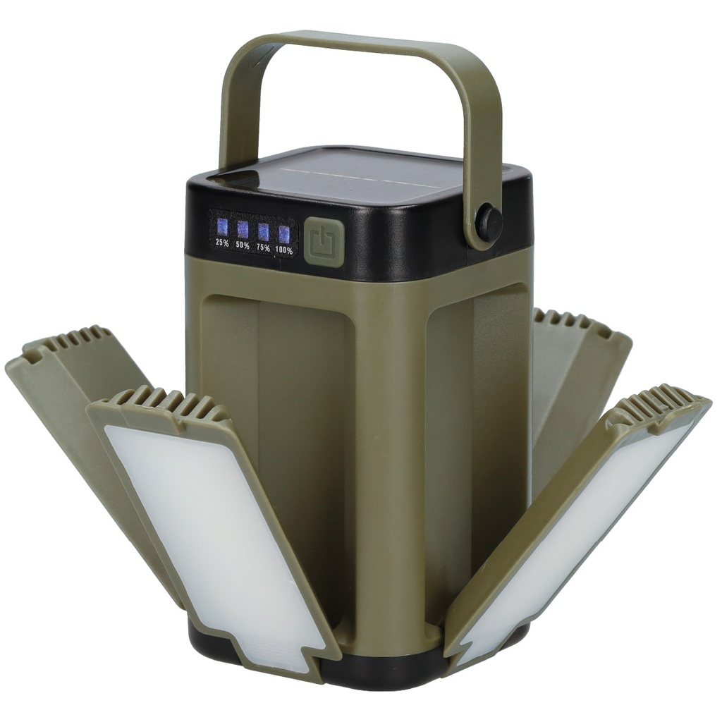 Linterna solar LED camping recargable USB 500lm