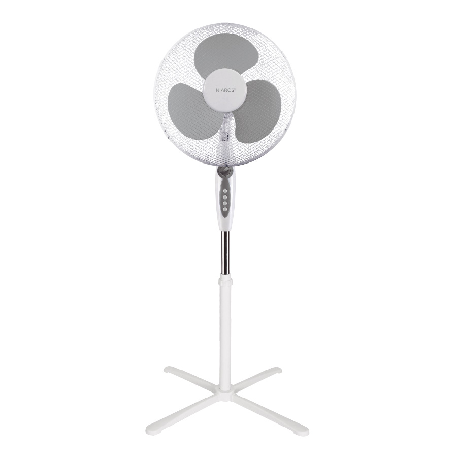 Ventilateur sur pied Makena avec minuterie Ø43cm 45W Blanc
