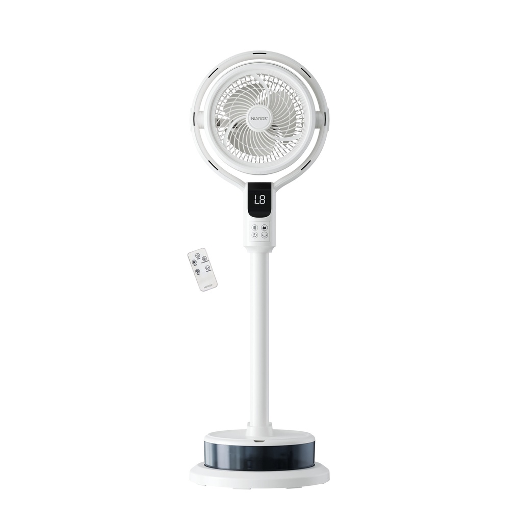 Ventilateur vaporisateur sur pied Torbali Ø26cm 50W Blanc