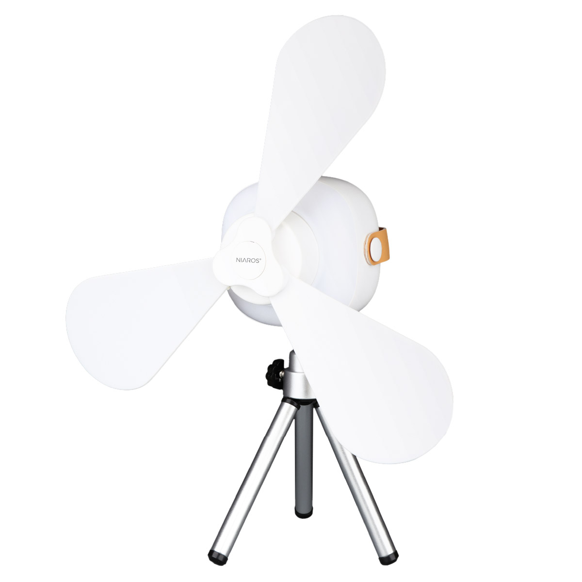 Cendik mini fan with light and tripod USB rechargeable
