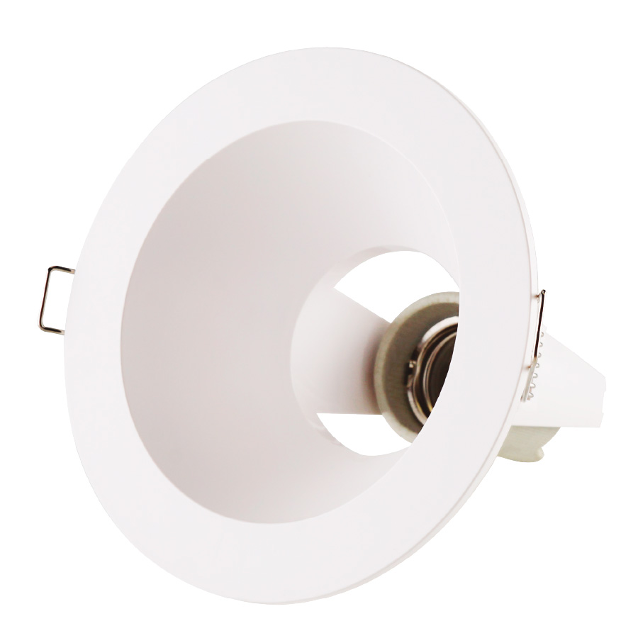 Suporte de lâmpadas encastrável Ø125mm E27 Branco