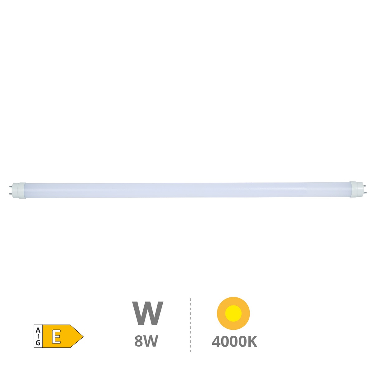 Tubo LED T8 nanoplástico 60cm 8W 4000K