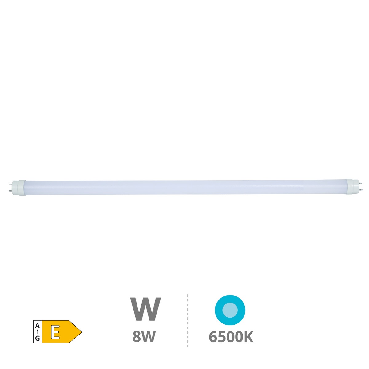 Tubo LED T8 nanoplástico 60cm 8W 6500K 