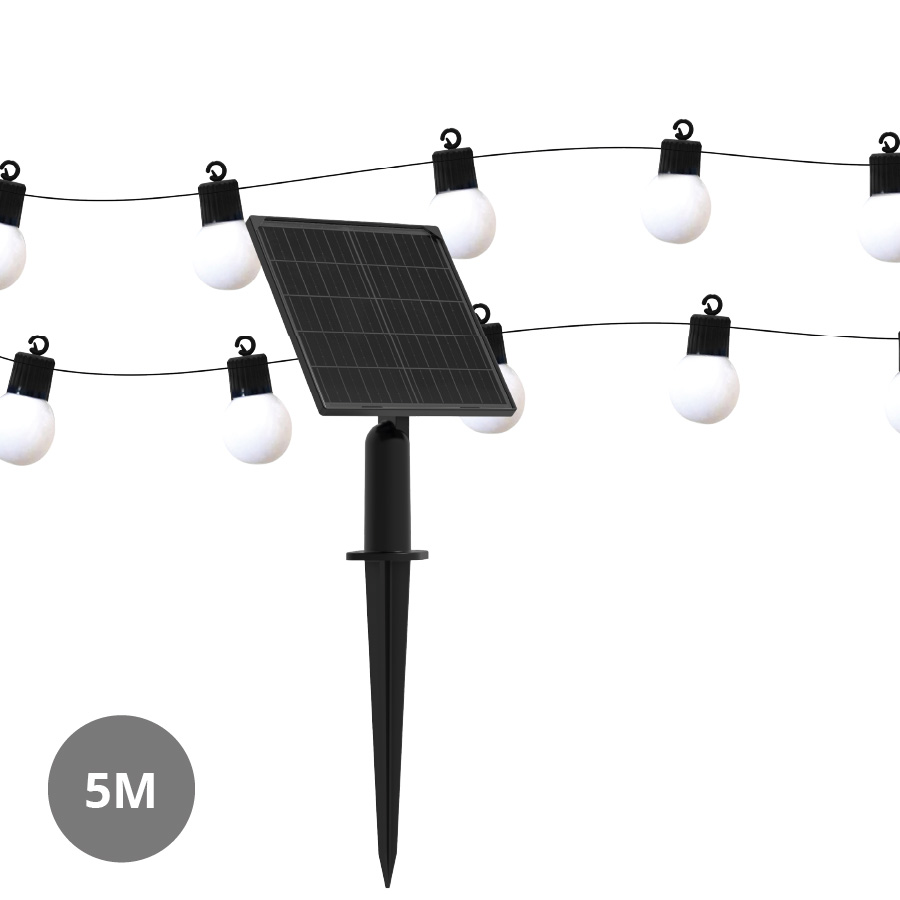 Kit grinalda decorativa solar Kalaval 5M 10 luzes 2300K IP65