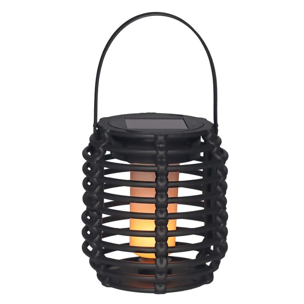 Farolillo solar LED Ahiler Luz cálida Negro 