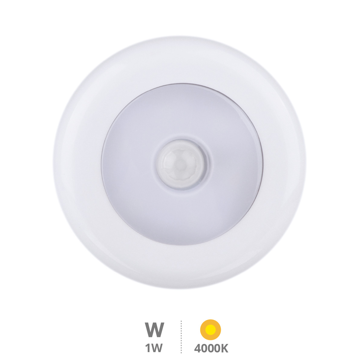 Luz de armário LED Kisang com sensor de movimento 3xAAA 1W 30lm 4000K - 12un caixa exp