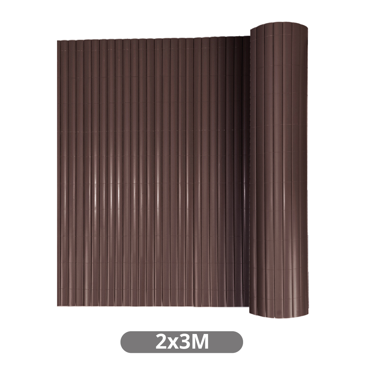 Flat PVC cane fence 2x3M Brown