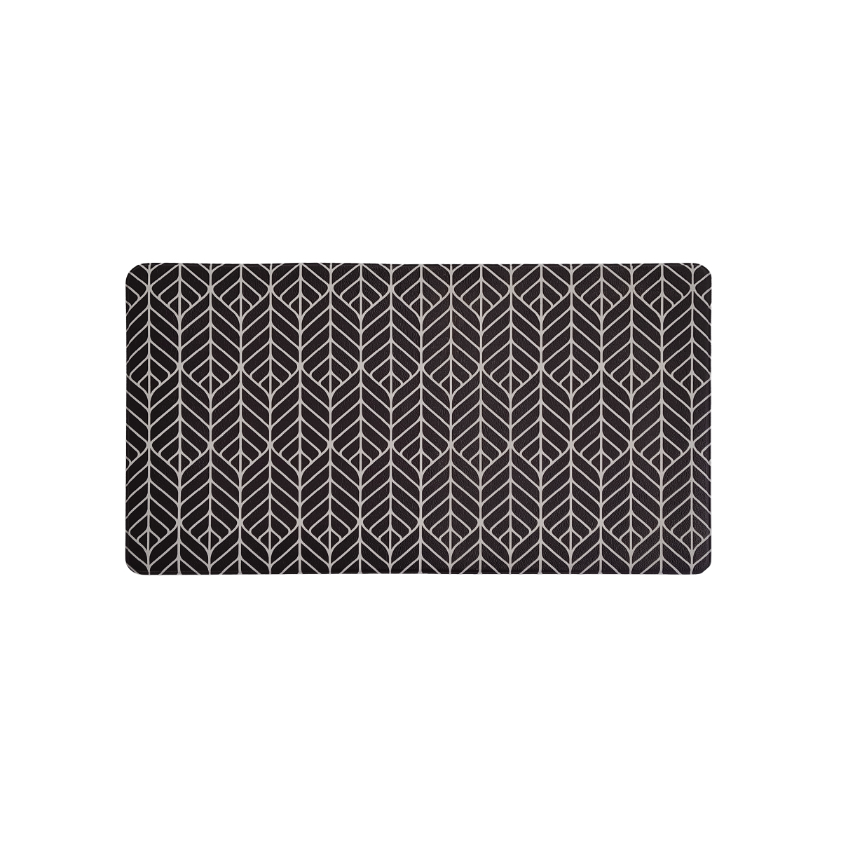 Tapete de cozinha em PVC 44 x 71 cm Preto/branco