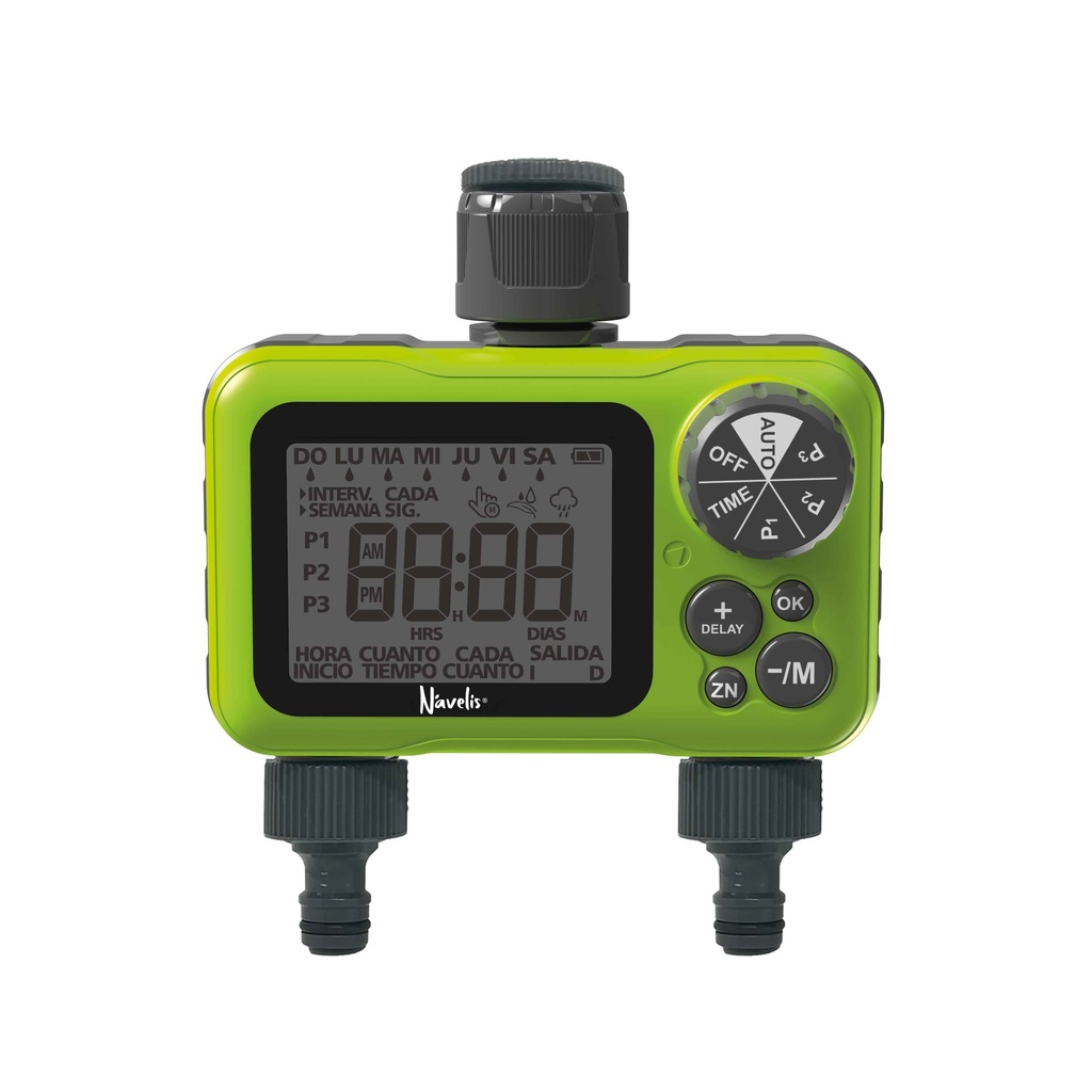 Digital irrigation programmer two outputs 2xAA IP54
