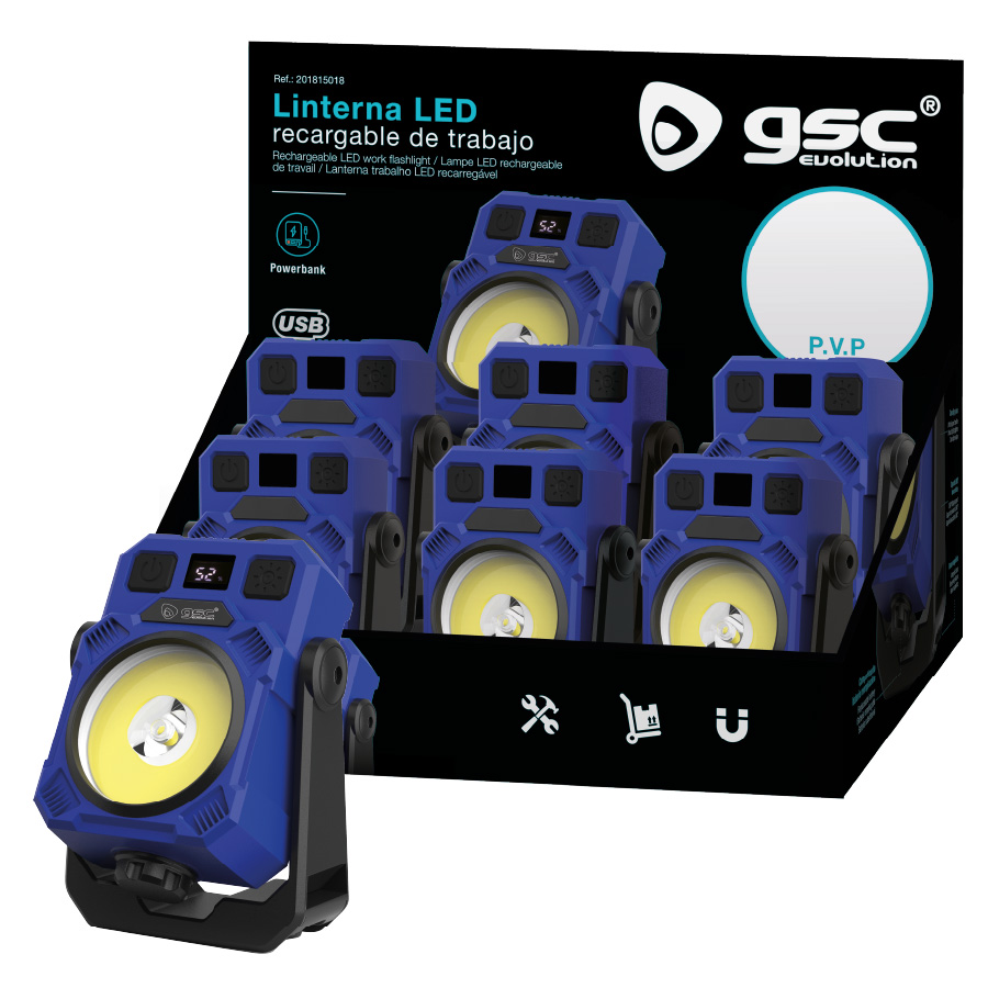 LED work flashlight USB rechargeable - 6u exp box