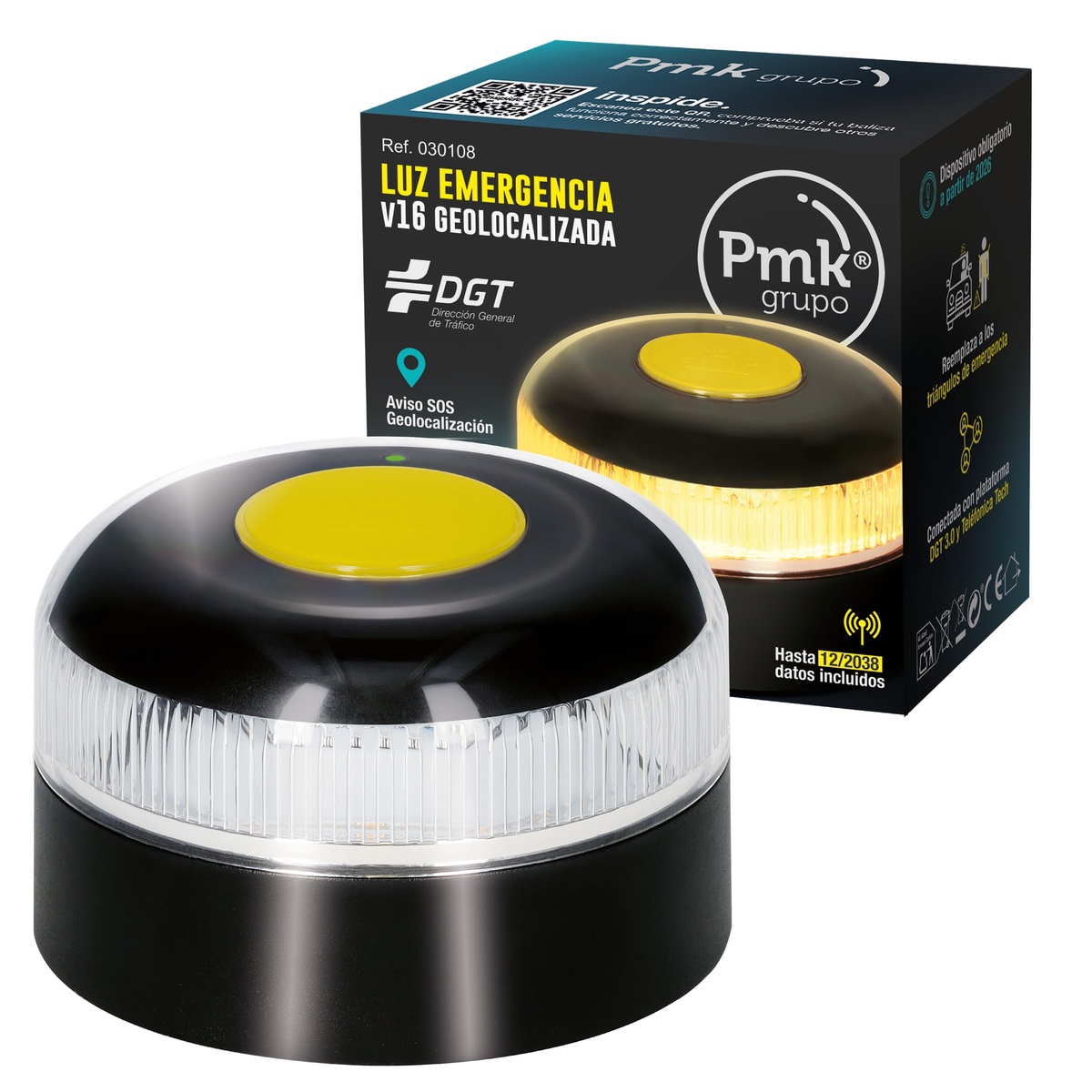 Baliza señalización de emergencia V16IoT-SoS con geolocalización