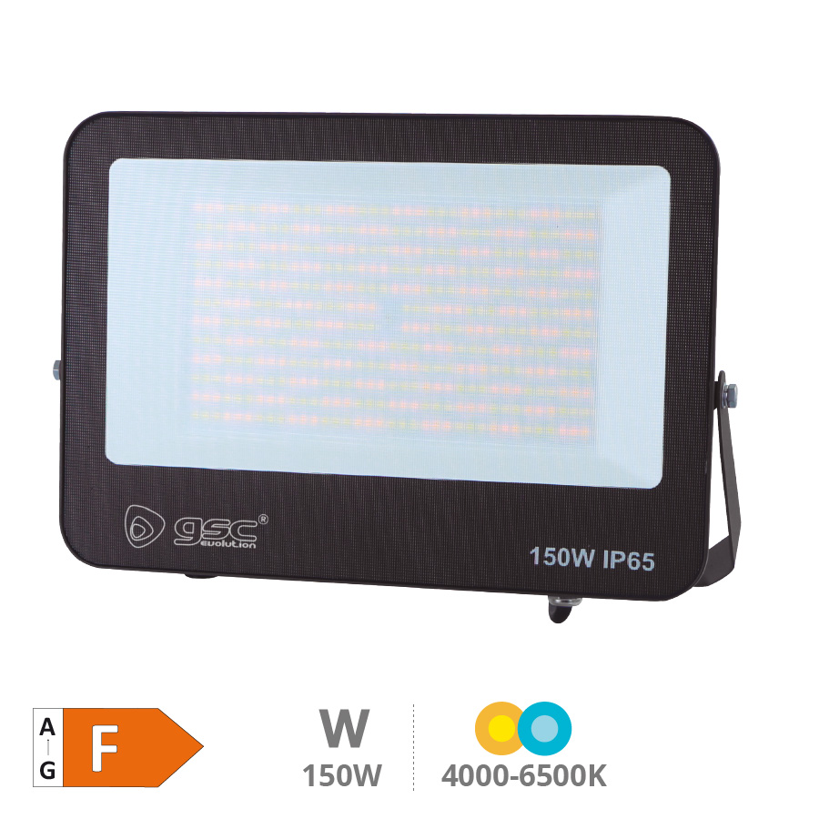 Proyector aluminio LED Bassarel 150W 4000 - 5000 - 6500K IP65 Negro