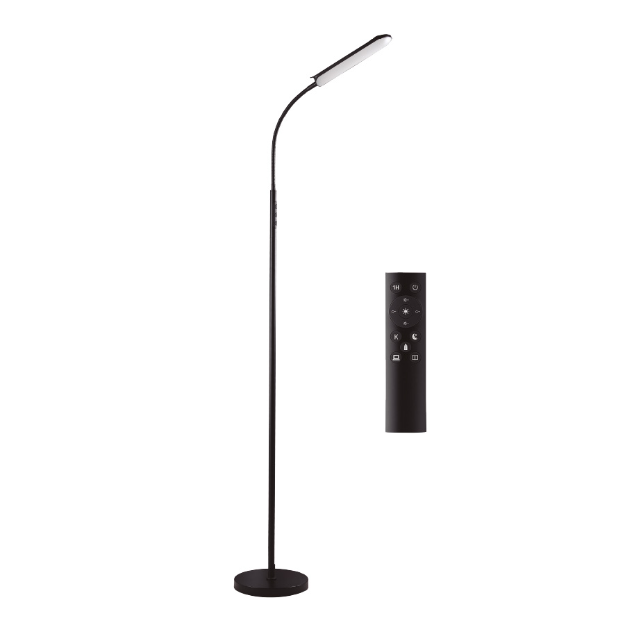 Lâmpada de pé LED Série Livara 18W 2700 a 6500K regulável 1750mm Preto