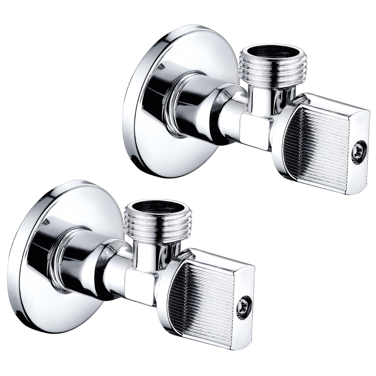 Pack 2 angle valves anti-limescale 1/2"x1/2"