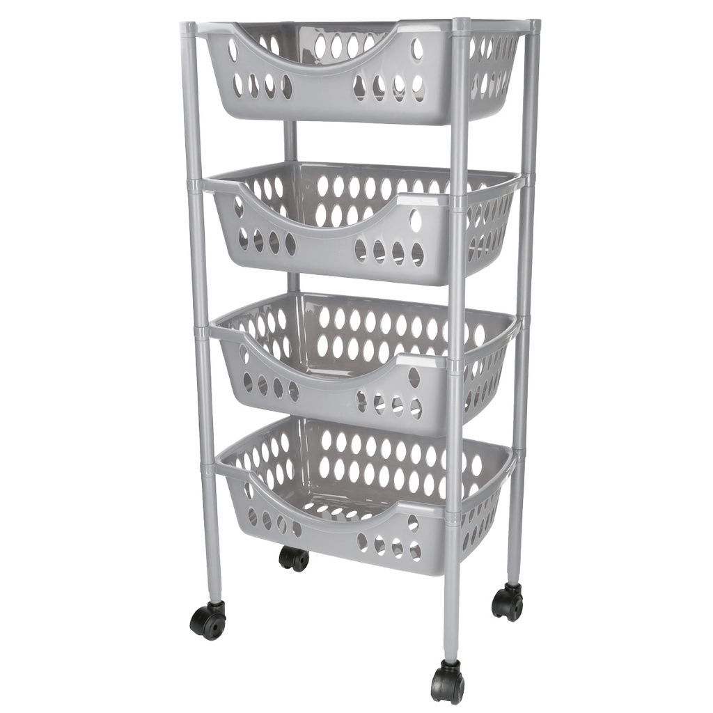 Kitchen rack with wheels 4 baskets
