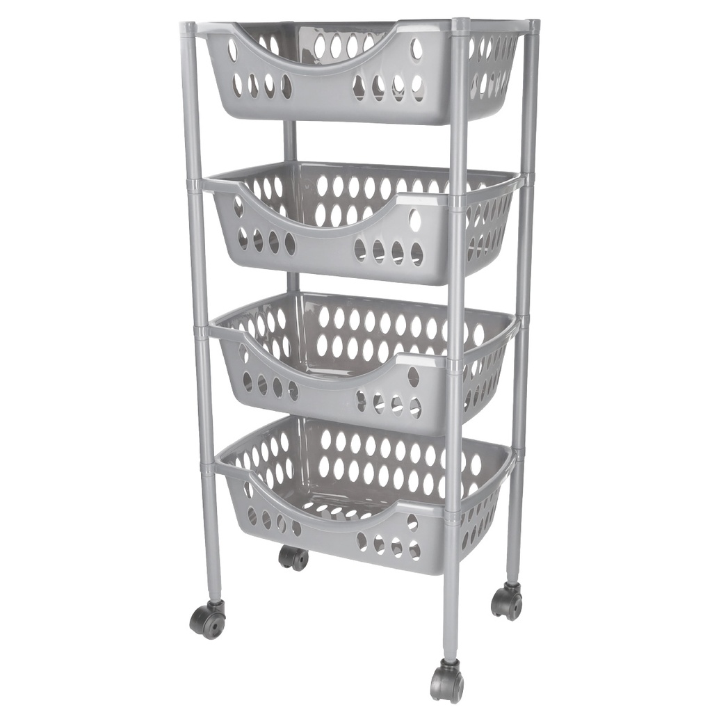 Kitchen rack with wheels 4 baskets